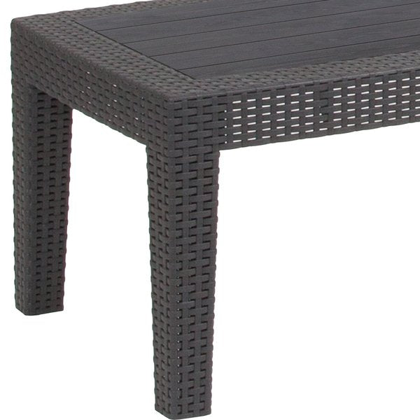Coffee Table, 27.75 W, 19.75 L, 15 H, Resin Top, Dark Gray