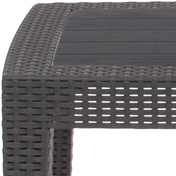 Coffee Table, 27.75 W, 19.75 L, 15 H, Resin Top, Dark Gray