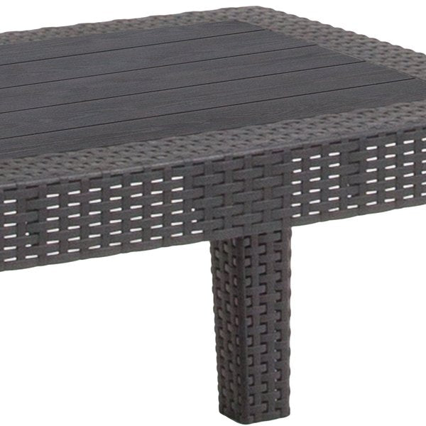 Coffee Table, 27.75 W, 19.75 L, 15 H, Resin Top, Dark Gray