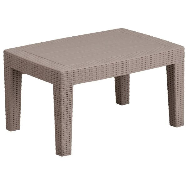 Rectangle Coffee Table, 27.75 W, 19.75 L, 15 H, Resin Top, Light Gray