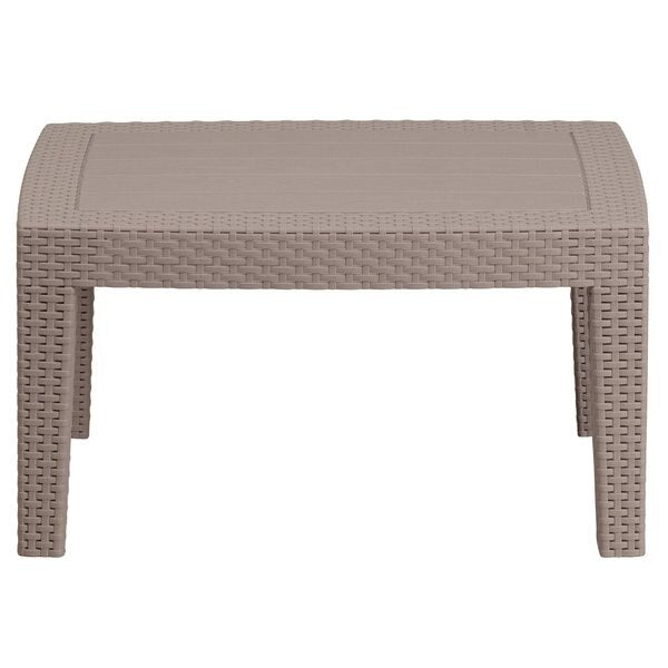 Rectangle Coffee Table, 27.75 W, 19.75 L, 15 H, Resin Top, Light Gray