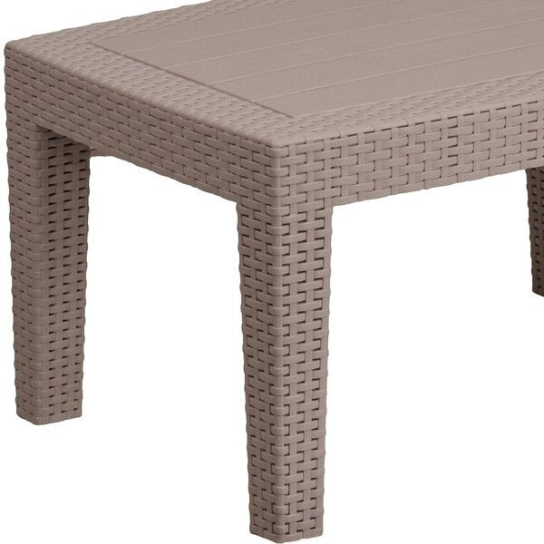 Rectangle Coffee Table, 27.75 W, 19.75 L, 15 H, Resin Top, Light Gray