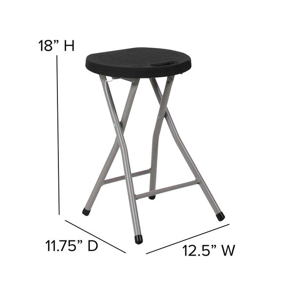 Foldable Stool, Black, Plastc