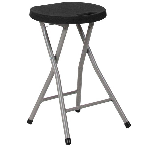 Foldable Stool, Black, Plastc