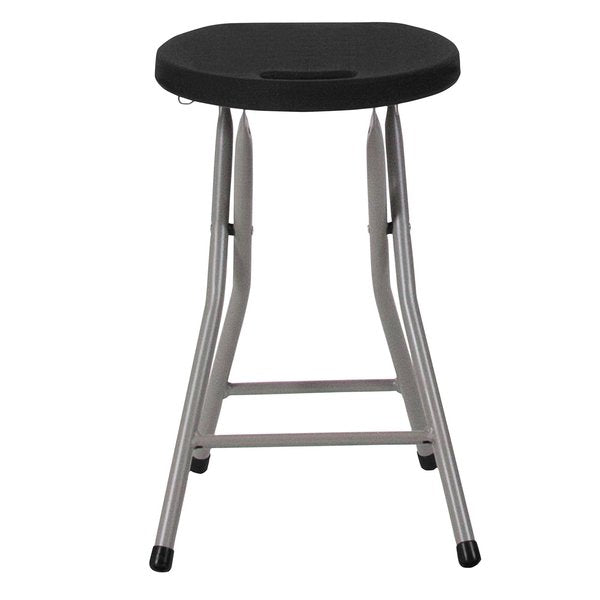 Foldable Stool, Black, Plastc