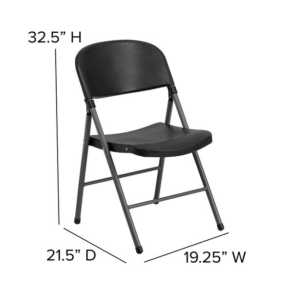 Black Plastic Folding Chair