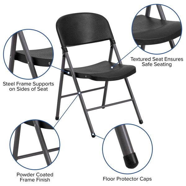 Black Plastic Folding Chair