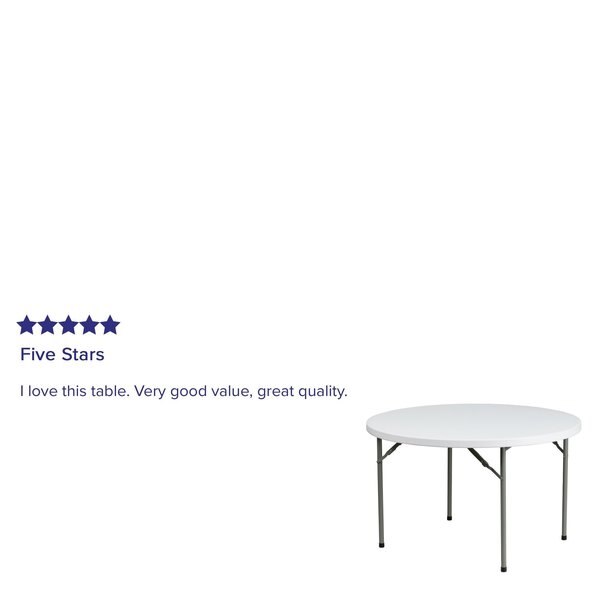 Round Wh 48Rnd Plastic Fold Table, 48