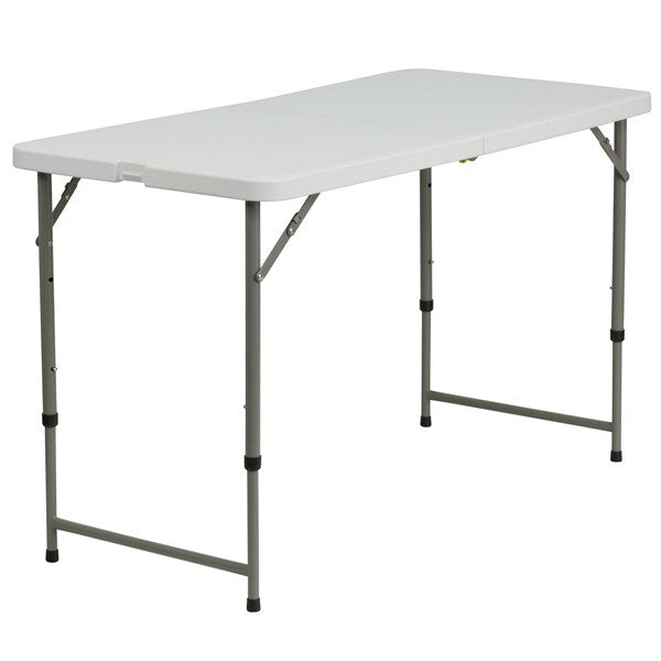 Rectangle Wh 24X48 Plastic Fold Table, 23.75