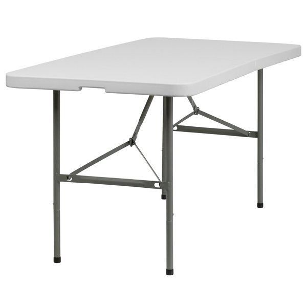 Rectangle Wh 30X60 Plastic Bi-Fold Table, 30