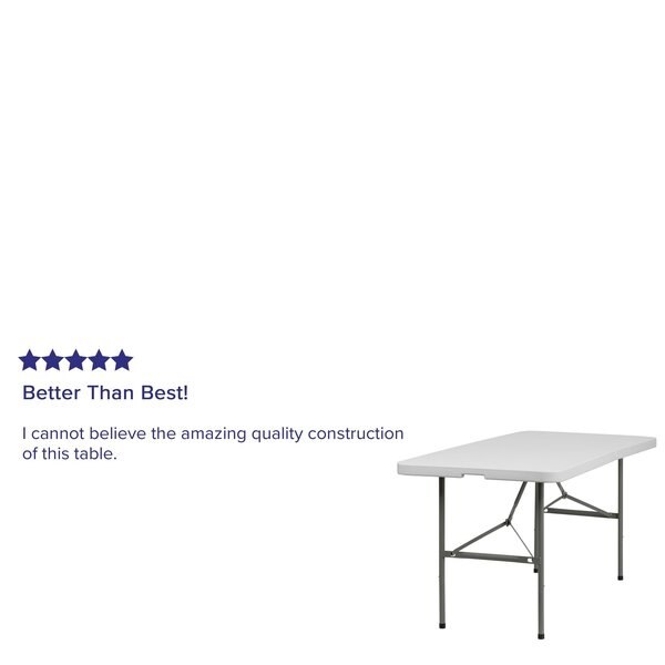 Rectangle Wh 30X60 Plastic Bi-Fold Table, 30