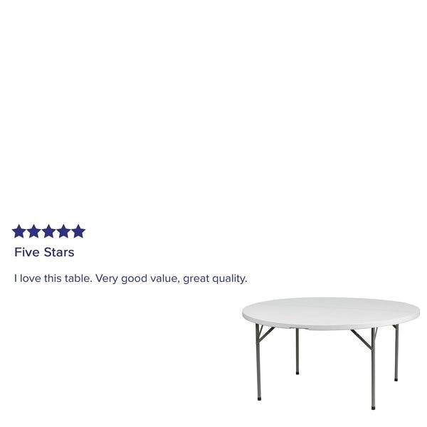 Round Wh 60Rnd Plastic Fold Table, 60