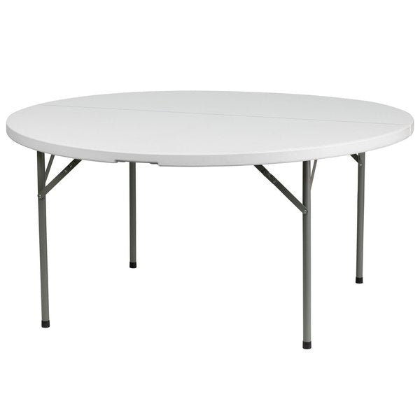 Round Wh 60Rnd Plastic Fold Table, 60