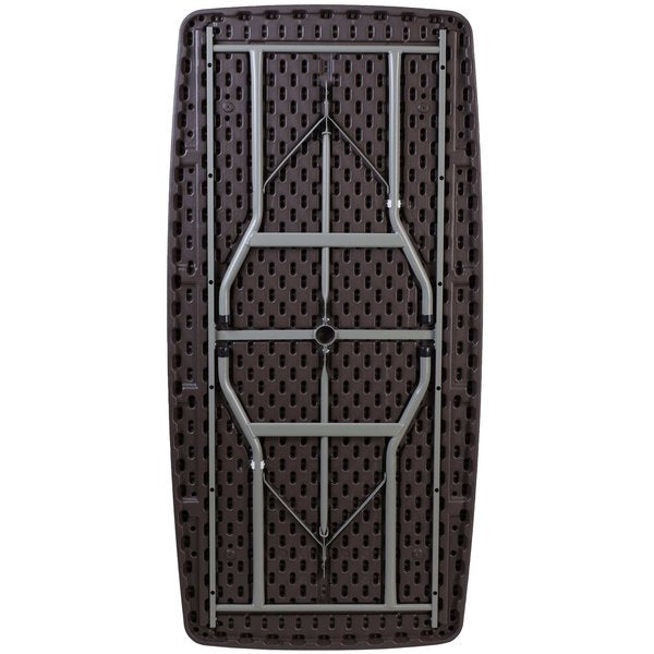 Rectangle Brn Rattan 30X96 Fold Table, 32.5