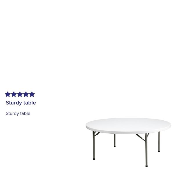 Round Wh 72Rnd Plastic Fold Table, 71