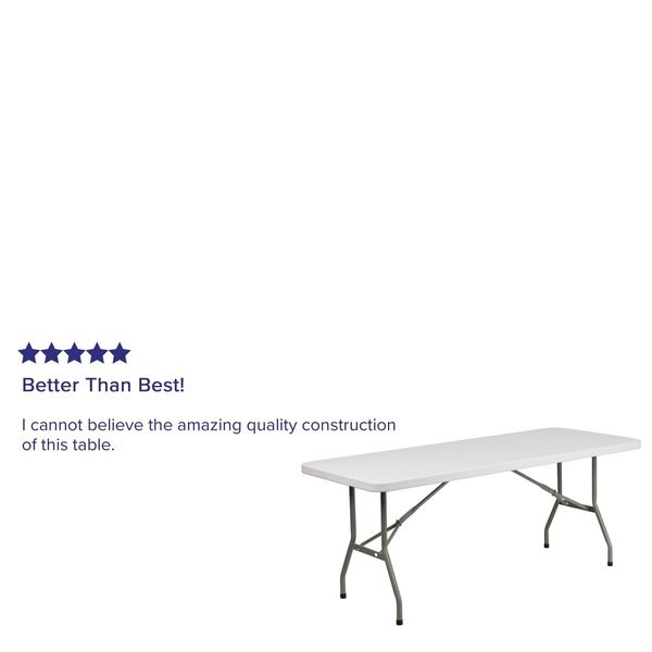 Rectangle Wh 30X72 Plastic Fold Table, 30