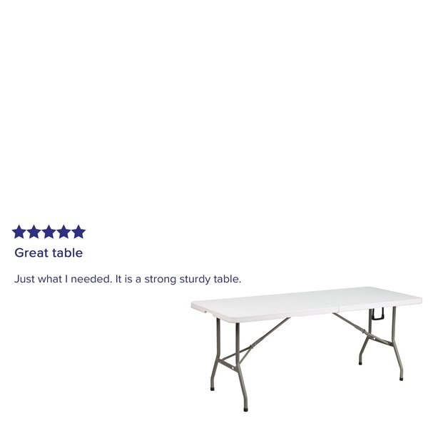 Rectangle Wh 30X72 Plastic Bi-Fold Table, 30