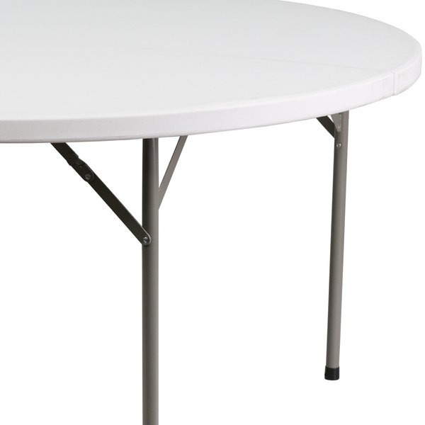 Round Wh 60Rnd Plastic Fold Table, 60.75