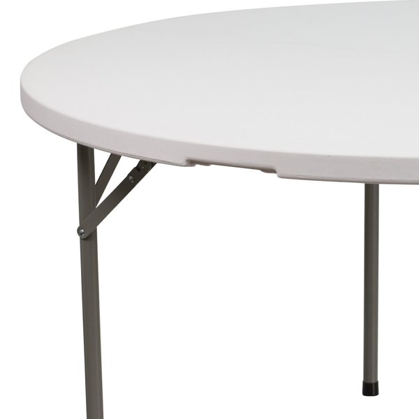 Round Wh 60Rnd Plastic Fold Table, 60.75