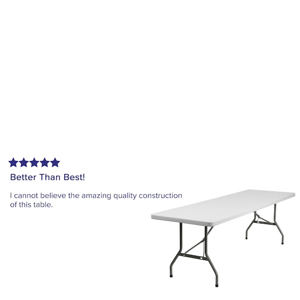 Rectangle Wh 30X96 Plastic Fold Table, 30