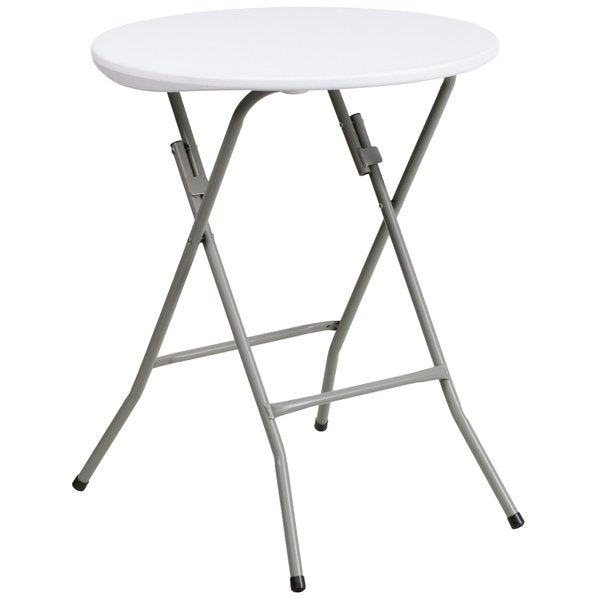 Round Wh 24Rnd Plastic Fold Table, 24