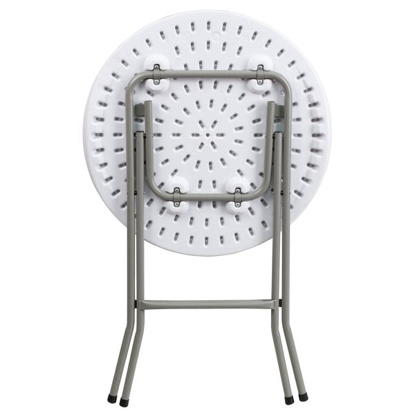 Round Wh 24Rnd Plastic Fold Table, 24