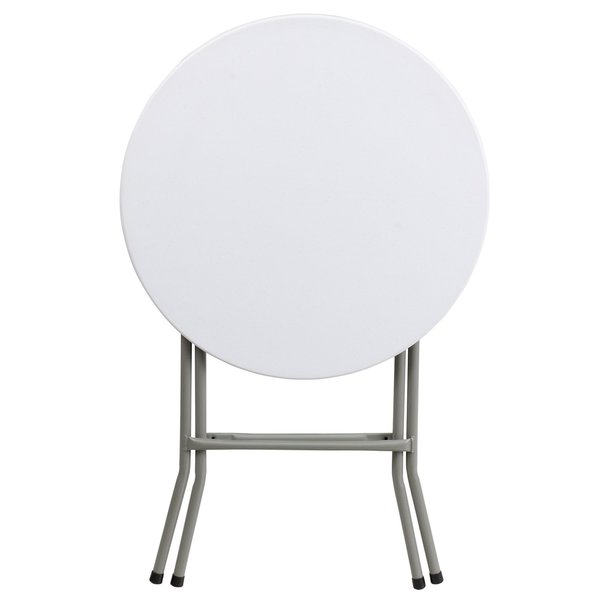 Round Wh 24Rnd Plastic Fold Table, 24