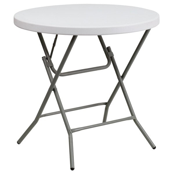 Round Wh 32Rnd Plastic Fold Table, 31.5