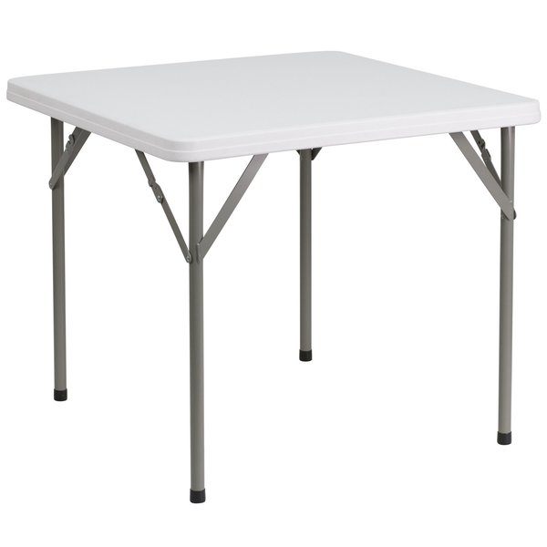 Square Wh 34Sq Plastic Fold Table, 34.25