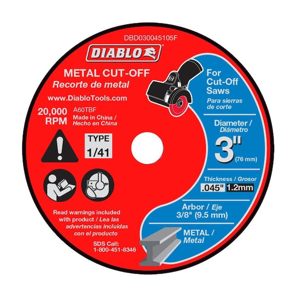 Metal Cut Off Disc-Thin Kerf, 3