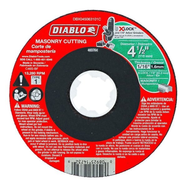 Type 1 Masonry Cutting for X-Lock and Al