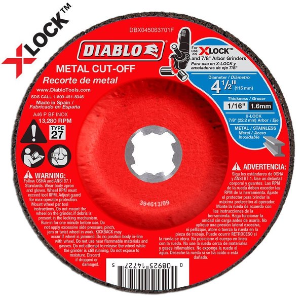 Type 27 Metal Cut-Off Disc for X-Lock an