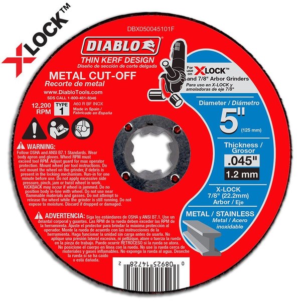 Thin Kerf Metal Cut-Off Disc for X-Lock