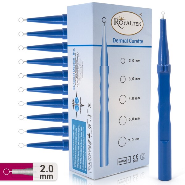 Dispsbl Dermal Curette, Sterile, 2mm, PK10