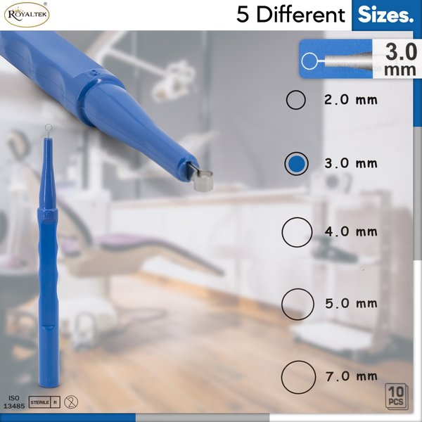 Dispsbl Dermal Curette, Sterile, 3mm, PK10