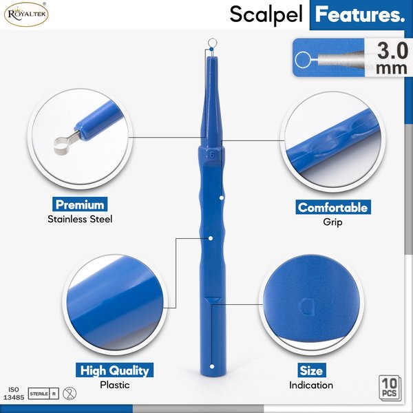 Dispsbl Dermal Curette, Sterile, 3mm, PK10