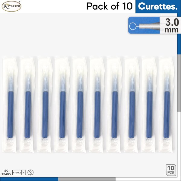 Dispsbl Dermal Curette, Sterile, 3mm, PK10