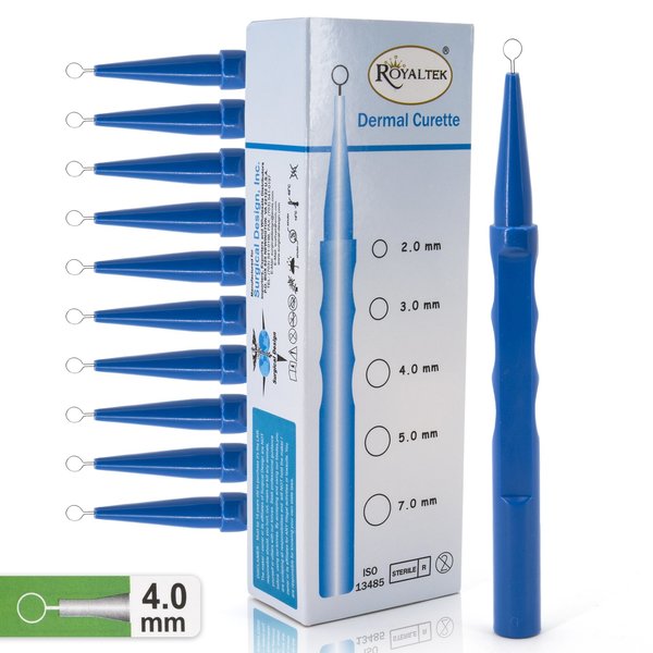 Dispsbl Dermal Curette, Sterile, 4mm, PK10