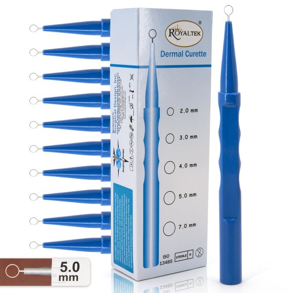 Dispsbl Dermal Curette, Sterile, 5mm, PK10