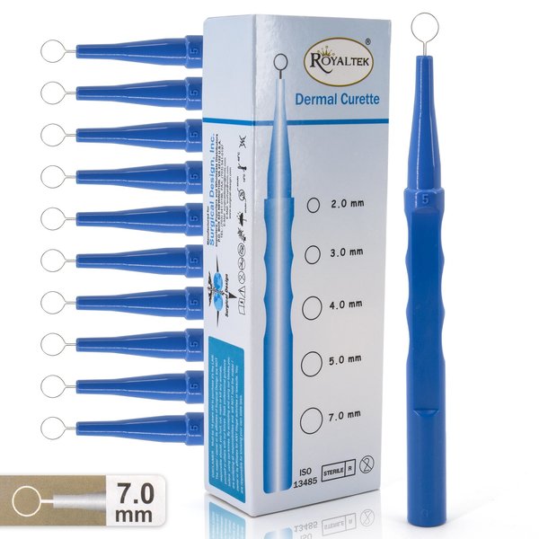 Dispsbl Dermal Curette, Sterile, 7mm, PK10