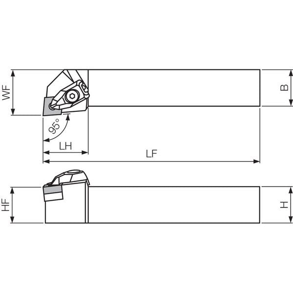 Turning Toolholder, DCLNL 2525M12