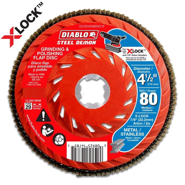 Flap Disc, 80-Grit for X-Lock and All G