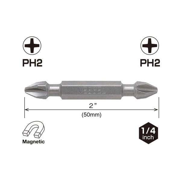 NECK TORSION Dbl-Ended Power Bit PH, PK2