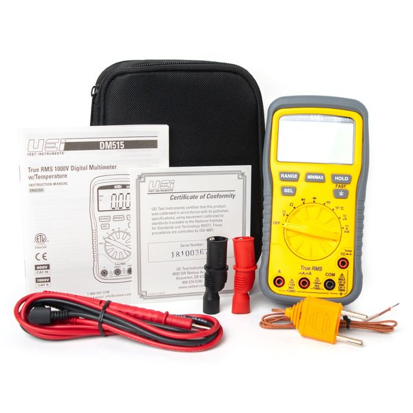 True Rms 1000v Digital Multimeter, Temp