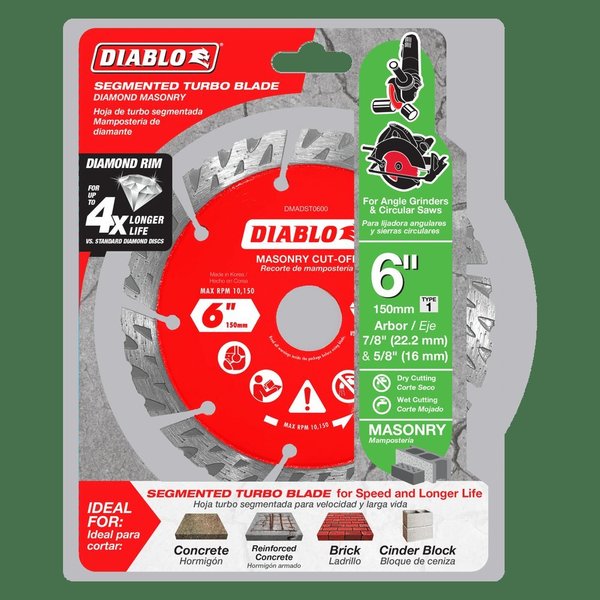 Diamond Segmented Turbo Rim Masonry Cut-