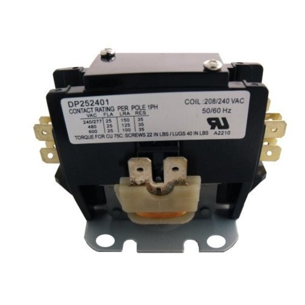 Contactor, 25A, 240V, 1.5 Pole