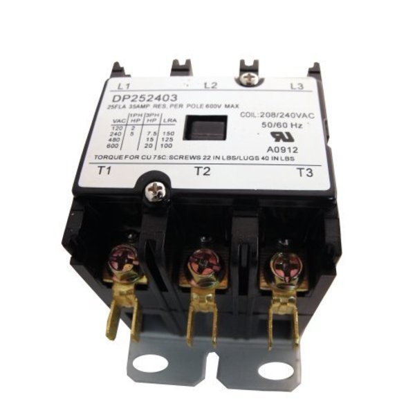 Contactor, 25A, 240V, 3 Pole
