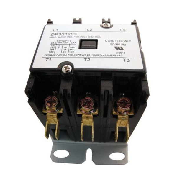 Contactor, 30A, 120V, 3 Pole