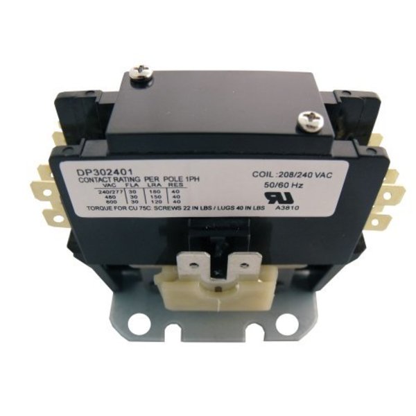Contactor, 30A, 240V, 1.5 Pole