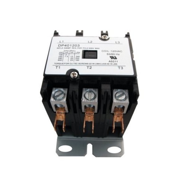 Contactor, 40A, 120V, 3 Pole